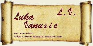 Luka Vanušić vizit kartica